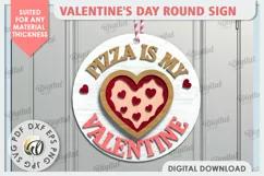 Valentine's Day Round Sign Laser Cut. 3D Love Sign SVG Product Image 1