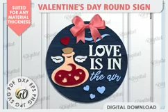 Valentine's Day Round Sign Laser Cut. 3D Love Sign SVG Product Image 1