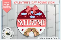 Valentine's Day Round Sign Laser Cut. 3D Love Sign SVG Product Image 1