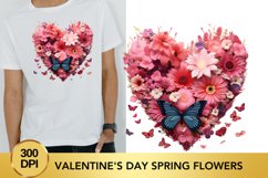 Valentine&#039;s Day spring flowers Watercolor Clipart Product Image 1