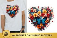 Valentine&#039;s Day spring flowers Watercolor Clipart Product Image 1