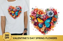 Valentine&#039;s Day spring flowers Watercolor Clipart Product Image 1
