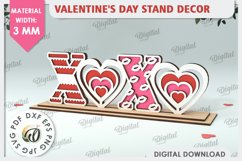 Valentines Day Stand Decor Laser Cut. XoXo SVG Product Image 1