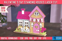 Valentine&#039;s Day Standing Houses Laser Cut Bundle|Stand Decor Product Image 3
