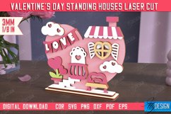 Valentine&#039;s Day Standing Houses Laser Cut Bundle|Stand Decor Product Image 7