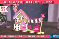Valentine&#039;s Day Standing Houses Laser Cut Bundle|Stand Decor Product Image 8