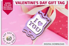 Valentine&#039;s Day Gift Tag Laser Cut. Valentine Sign SVG Product Image 1