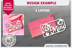 Valentine&#039;s Day Gift Tag Laser Cut. Valentine Sign SVG Product Image 2