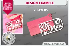 Valentine's Day Gift Tag Laser Cut. Valentine Sign SVG Product Image 2