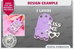 Valentine's Day Gift Tag Laser Cut. Valentine Sign SVG Product Image 2
