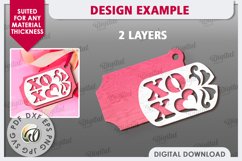 Valentine&#039;s Day Gift Tag Laser Cut. Valentine Sign SVG Product Image 2