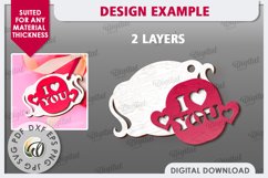 Valentine&#039;s Day Gift Tag Laser Cut. Valentine Sign SVG Product Image 2