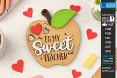 Valentine’s Teacher Gift Laser Cut|Teacher’s Day|School SVG Product Image 1