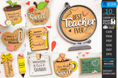 Valentine’s Teacher Gift Laser Cut Bundle|Teacher’s Day SVG Product Image 1