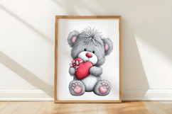 Valentine's Day Teddy Bear Clipart Product Image 3