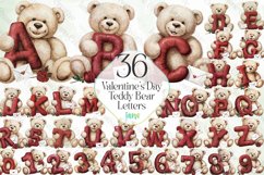 Valentine&#039;s Day Teddy Bear Letter Alphabet Product Image 1