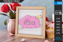 Valentine&#039;s Day Tiered Tray Laser Cut|Romantic Sign|Love SVG Product Image 1