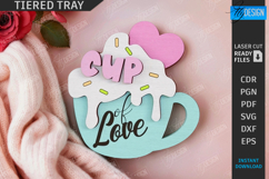 Valentine&#039;s Day Tiered Tray Laser Cut|Romantic Sign|Love SVG Product Image 1