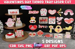 Valentines Day Tiered Tray SVG Laser Cut Bundle | Home Decor Product Image 1