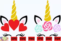 Valentine's Unicorn SVG | Unicorn SVG | Valentine's Day SVG Product Image 1