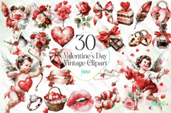 Valentine’s Day Vintage Clipart Bundle Product Image 1