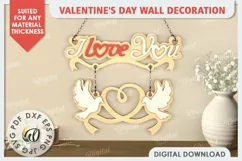 3D Valentine's Day Wall Decoration Laser Cut. Love Sign SVG Product Image 1