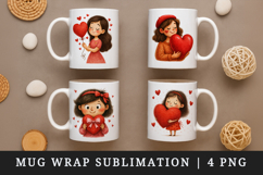 Valentine's Day mug wrap printable sublimation design Product Image 1