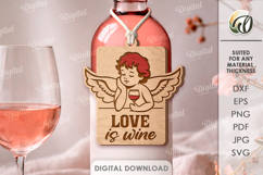 Valentines Wine Bottle Tags Bundle Laser Cut. Wine Tag SVG Product Image 2