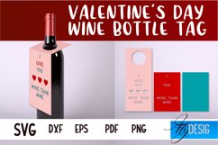 Valentine&#039;s Day Quotes SVG| Wine Bottle Tag Paper Cut|Wine Product Image 1