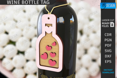 Valentine&#039;s Day Wine Bottle Hanging Tags Laser Cut Bundle Product Image 8