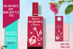 Valentine&#039;s Day Wine Bottle Tags Bundle. Gift Tags Paper Cut Product Image 3