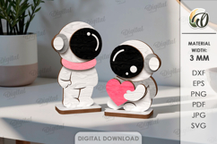 3D Valentine's Day Figurines Laser Cut. Stand Decor SVG Product Image 1
