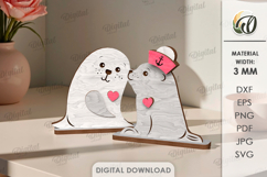 Valentine's Day Figurines Bundle Laser Cut. Stand Decor SVG Product Image 4