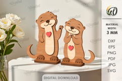 3D Valentine's Day Figurines Laser Cut. Stand Decor SVG Product Image 1