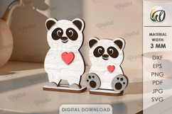 3D Valentine's Day Figurines Laser Cut. Stand Decor SVG Product Image 1