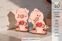 Valentine's Day Figurines Bundle Laser Cut. Stand Decor SVG Product Image 11