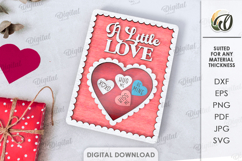 3D Valentine's Day Gift Laser Cut. Valentine Card SVG Product Image 1