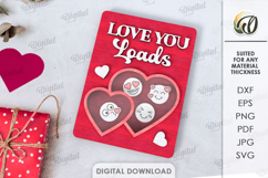 3D Valentine's Day Gift Laser Cut. Valentine Card SVG Product Image 1