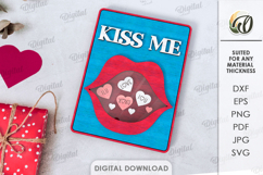 3D Valentine's Day Gift Laser Cut. Valentine Card SVG Product Image 1