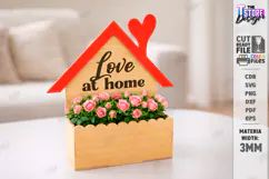 Valentine's Day Planter Holder Laser Cut | Flower Box SVG Product Image 1