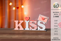 Valentine’s Day Word Stand Laser Cut. Stand Decor SVG Product Image 1