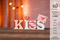 Valentine’s Day Word Stand Laser Cut. Stand Decor SVG Product Image 1
