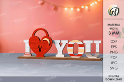 Valentine’s Day Word Stands Bundle Lasercut. Stand Decor SVG Product Image 7