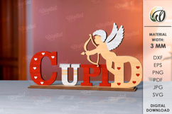 Valentine’s Day Word Stand Laser Cut. Stand Decor SVG Product Image 1