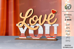 Valentine’s Day Word Stands Bundle Lasercut. Stand Decor SVG Product Image 11