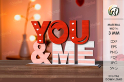 Valentine’s Day Word Stand Laser Cut. Stand Decor SVG Product Image 1
