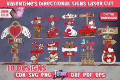 Valentine&#039;s Directional Signs Laser Cut BUndle | Table Decor Product Image 1