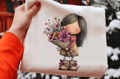 Valentine&#039;s Flowers and Girls Png Product Image 2