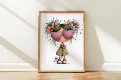 Valentine's Flowers and Girls Png Product Image 3