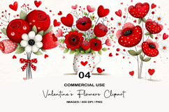 Valentine's Flowers Clipart Product Image 1
